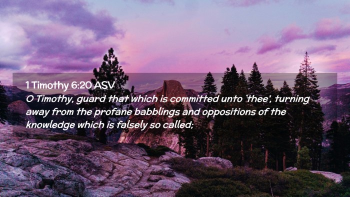 Picture 02 - 1 Timothy 6:20 ASV Desktop Wallpaper - O Timothy, guard that which is committed unto - Desktop Bible Verse Wallpaper