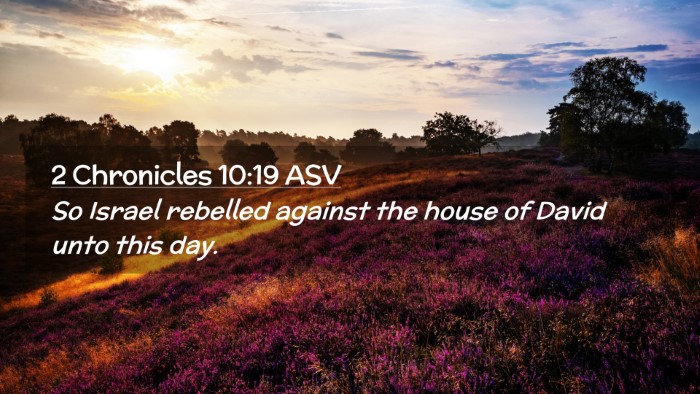 Picture 02 - 2 Chronicles 10:19 ASV Desktop Wallpaper - So Israel rebelled against the house of David - Desktop Bible Verse Wallpaper