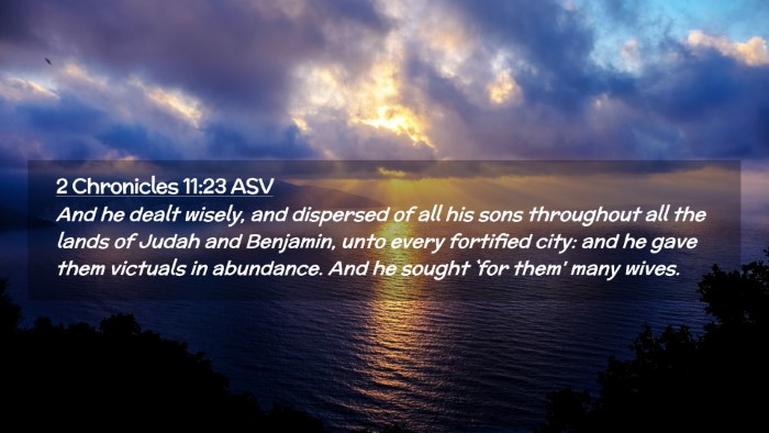 Picture 02 - 2 Chronicles 11:23 ASV Desktop Wallpaper - And he dealt wisely, and dispersed of all his - Desktop Bible Verse Wallpaper