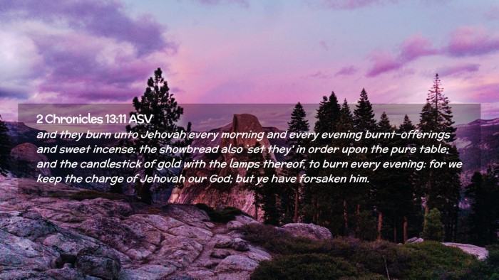 Picture 02 - 2 Chronicles 13:11 ASV Desktop Wallpaper - and they burn unto Jehovah every morning and - Desktop Bible Verse Wallpaper