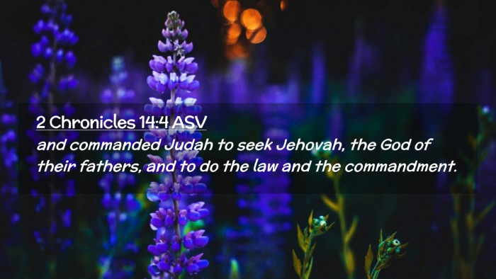 Picture 02 - 2 Chronicles 14:4 ASV Desktop Wallpaper - and commanded Judah to seek Jehovah, the God of - Desktop Bible Verse Wallpaper