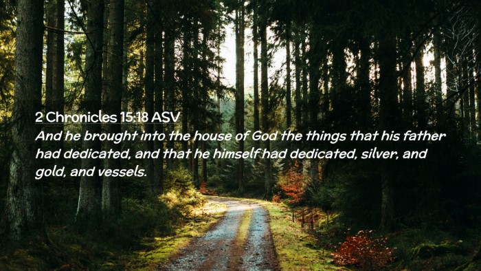 Picture 02 - 2 Chronicles 15:18 ASV Desktop Wallpaper - And he brought into the house of God the things - Desktop Bible Verse Wallpaper
