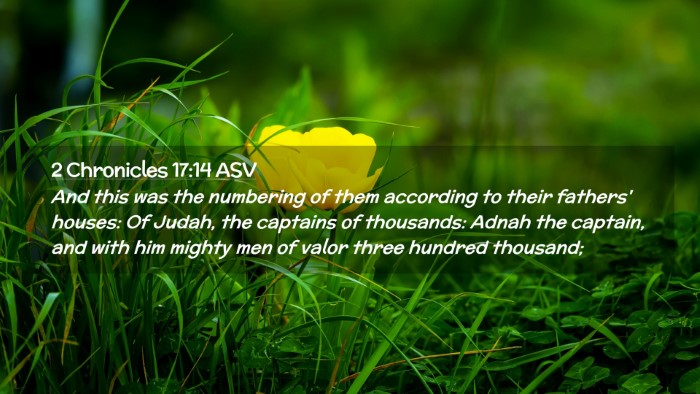 Picture 02 - 2 Chronicles 17:14 ASV Desktop Wallpaper - And this was the numbering of them according to - Desktop Bible Verse Wallpaper