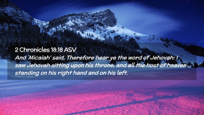 Picture 02 - 2 Chronicles 18:18 ASV Desktop Wallpaper - And `Micaiah' said, Therefore hear ye the word of - Desktop Bible Verse Wallpaper