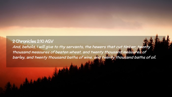 Picture 02 - 2 Chronicles 2:10 ASV Desktop Wallpaper - And, behold, I will give to thy servants, the - Desktop Bible Verse Wallpaper