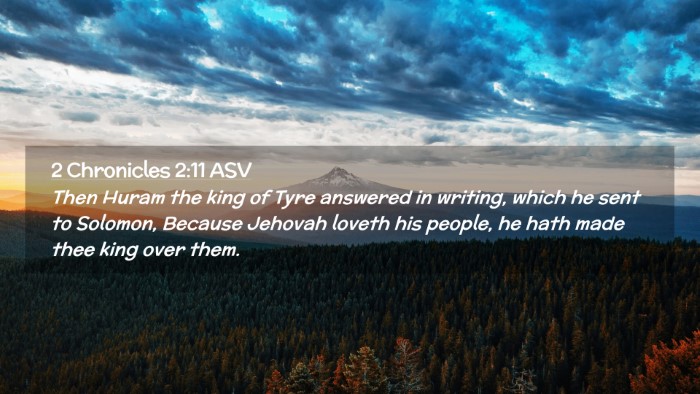 Picture 02 - 2 Chronicles 2:11 ASV Desktop Wallpaper - Then Huram the king of Tyre answered in writing, - Desktop Bible Verse Wallpaper