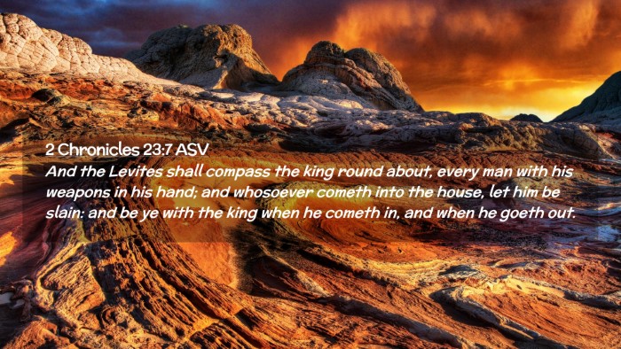 Picture 02 - 2 Chronicles 23:7 ASV Desktop Wallpaper - And the Levites shall compass the king round - Desktop Bible Verse Wallpaper
