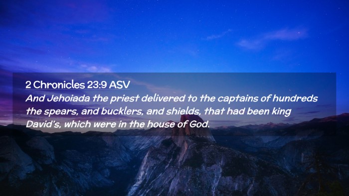 Picture 02 - 2 Chronicles 23:9 ASV Desktop Wallpaper - And Jehoiada the priest delivered to the captains - Desktop Bible Verse Wallpaper
