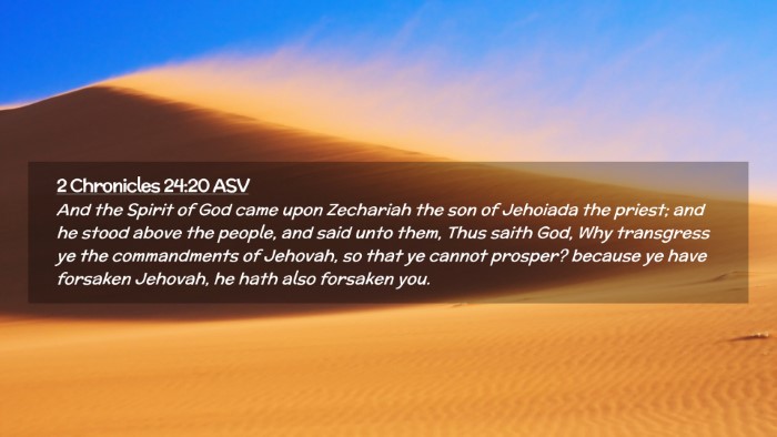Picture 02 - 2 Chronicles 24:20 ASV Desktop Wallpaper - And the Spirit of God came upon Zechariah the son - Desktop Bible Verse Wallpaper