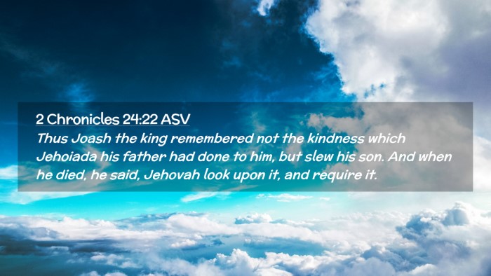 Picture 02 - 2 Chronicles 24:22 ASV Desktop Wallpaper - Thus Joash the king remembered not the kindness - Desktop Bible Verse Wallpaper