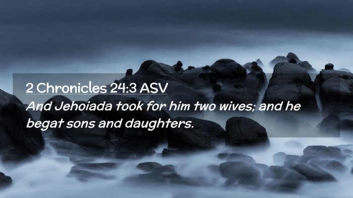 Picture 02 - 2 Chronicles 24:3 ASV Desktop Wallpaper - And Jehoiada took for him two wives; and he begat - Desktop Bible Verse Wallpaper