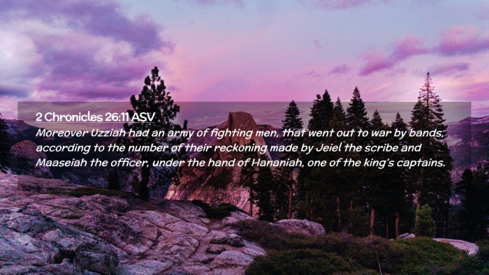 Picture 02 - 2 Chronicles 26:11 ASV Desktop Wallpaper - Moreover Uzziah had an army of fighting men, that - Desktop Bible Verse Wallpaper