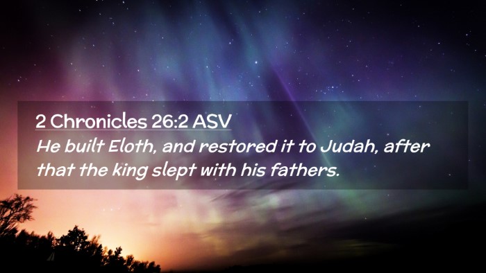 Picture 02 - 2 Chronicles 26:2 ASV Desktop Wallpaper - He built Eloth, and restored it to Judah, after - Desktop Bible Verse Wallpaper