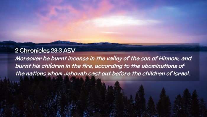 Picture 02 - 2 Chronicles 28:3 ASV Desktop Wallpaper - Moreover he burnt incense in the valley of the - Desktop Bible Verse Wallpaper