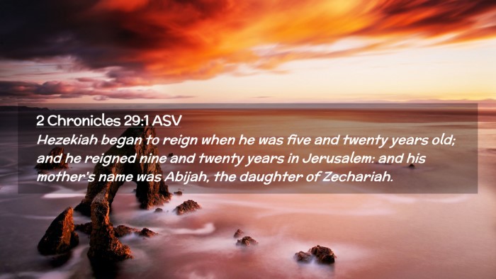 Picture 02 - 2 Chronicles 29:1 ASV Desktop Wallpaper - Hezekiah began to reign when he was five and - Desktop Bible Verse Wallpaper