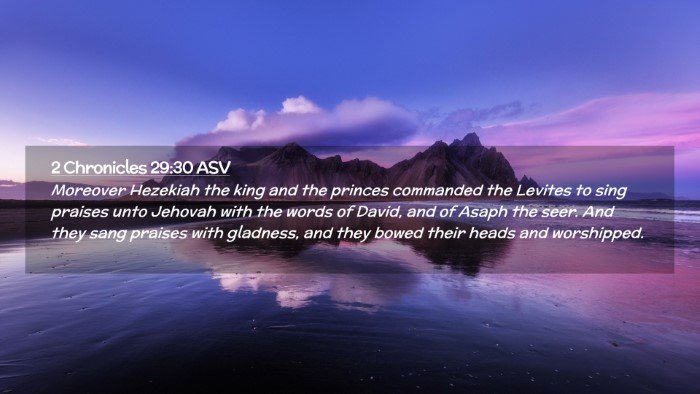 Picture 02 - 2 Chronicles 29:30 ASV Desktop Wallpaper - Moreover Hezekiah the king and the princes - Desktop Bible Verse Wallpaper