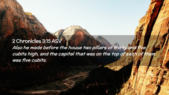 Picture 02 - 2 Chronicles 3:15 ASV Desktop Wallpaper - Also he made before the house two pillars of - Desktop Bible Verse Wallpaper