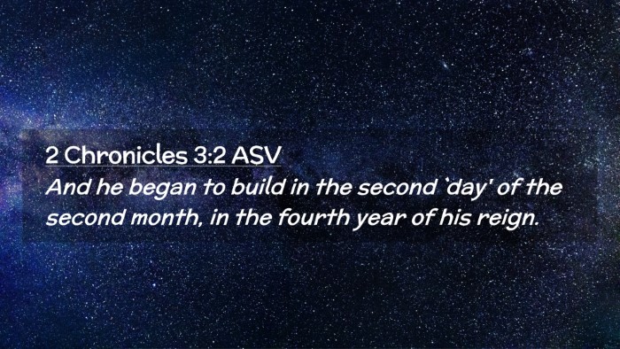 Picture 02 - 2 Chronicles 3:2 ASV Desktop Wallpaper - And he began to build in the second `day' of the - Desktop Bible Verse Wallpaper