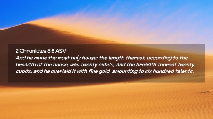 Picture 02 - 2 Chronicles 3:8 ASV Desktop Wallpaper - And he made the most holy house: the length - Desktop Bible Verse Wallpaper