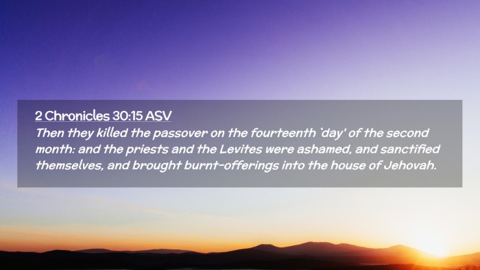 Picture 02 - 2 Chronicles 30:15 ASV Desktop Wallpaper - Then they killed the passover on the fourteenth - Desktop Bible Verse Wallpaper