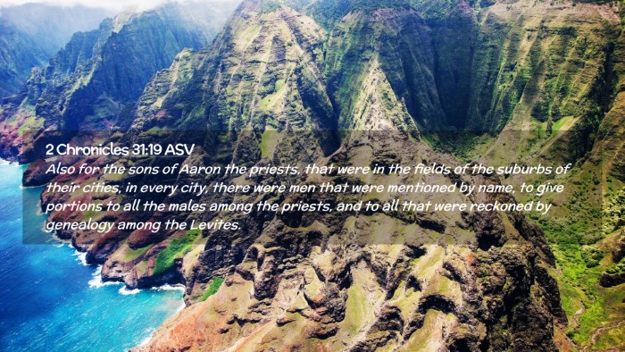 Picture 02 - 2 Chronicles 31:19 ASV Desktop Wallpaper - Also for the sons of Aaron the priests, that were - Desktop Bible Verse Wallpaper