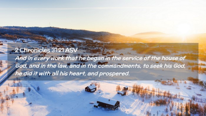 Picture 02 - 2 Chronicles 31:21 ASV Desktop Wallpaper - And in every work that he began in the service of - Desktop Bible Verse Wallpaper