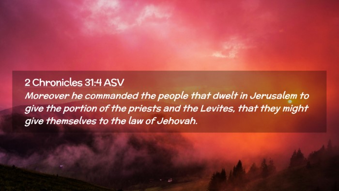 Picture 02 - 2 Chronicles 31:4 ASV Desktop Wallpaper - Moreover he commanded the people that dwelt in - Desktop Bible Verse Wallpaper
