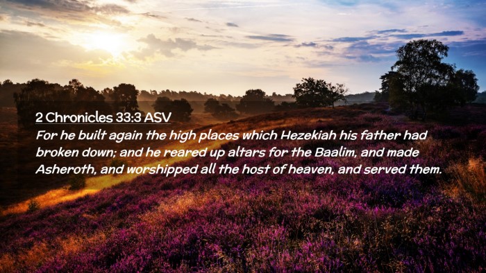 Picture 02 - 2 Chronicles 33:3 ASV Desktop Wallpaper - For he built again the high places which Hezekiah - Desktop Bible Verse Wallpaper