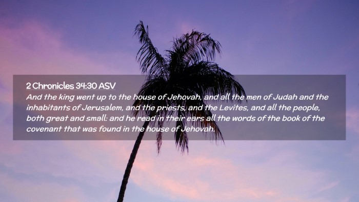 Picture 02 - 2 Chronicles 34:30 ASV Desktop Wallpaper - And the king went up to the house of Jehovah, and - Desktop Bible Verse Wallpaper