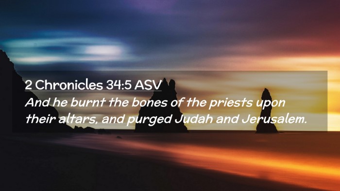 Picture 02 - 2 Chronicles 34:5 ASV Desktop Wallpaper - And he burnt the bones of the priests upon their - Desktop Bible Verse Wallpaper
