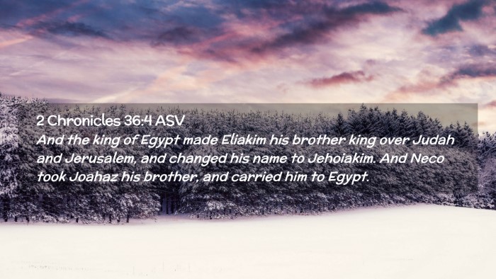 Picture 02 - 2 Chronicles 36:4 ASV Desktop Wallpaper - And the king of Egypt made Eliakim his brother - Desktop Bible Verse Wallpaper