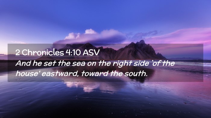 Picture 02 - 2 Chronicles 4:10 ASV Desktop Wallpaper - And he set the sea on the right side `of the - Desktop Bible Verse Wallpaper