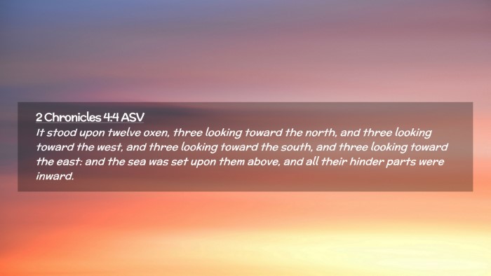 Picture 02 - 2 Chronicles 4:4 ASV Desktop Wallpaper - It stood upon twelve oxen, three looking toward - Desktop Bible Verse Wallpaper