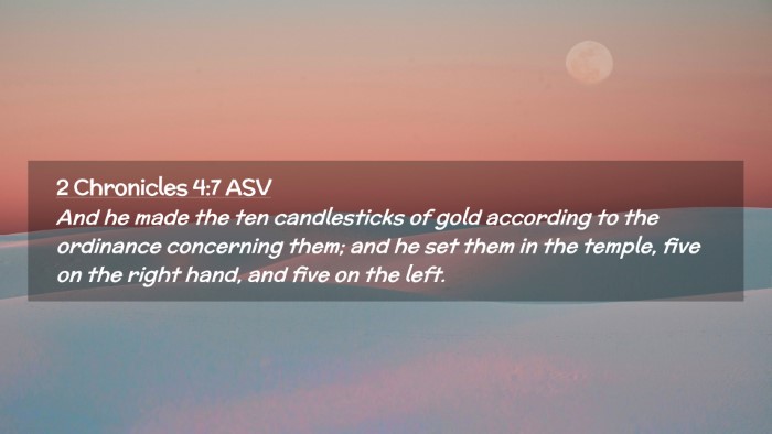Picture 02 - 2 Chronicles 4:7 ASV Desktop Wallpaper - And he made the ten candlesticks of gold - Desktop Bible Verse Wallpaper