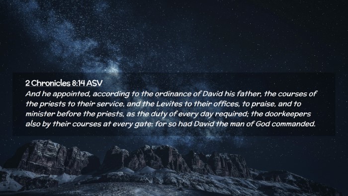 Picture 02 - 2 Chronicles 8:14 ASV Desktop Wallpaper - And he appointed, according to the ordinance of - Desktop Bible Verse Wallpaper