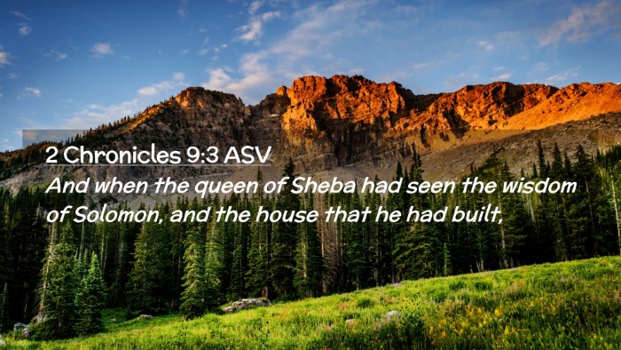 Picture 02 - 2 Chronicles 9:3 ASV Desktop Wallpaper - And when the queen of Sheba had seen the wisdom - Desktop Bible Verse Wallpaper