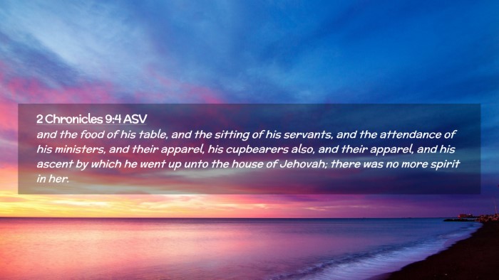 Picture 02 - 2 Chronicles 9:4 ASV Desktop Wallpaper - and the food of his table, and the sitting of his - Desktop Bible Verse Wallpaper