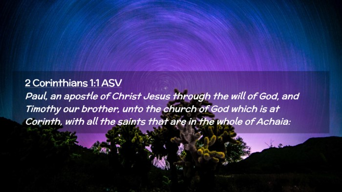 Picture 02 - 2 Corinthians 1:1 ASV Desktop Wallpaper - Paul, an apostle of Christ Jesus through the will - Desktop Bible Verse Wallpaper