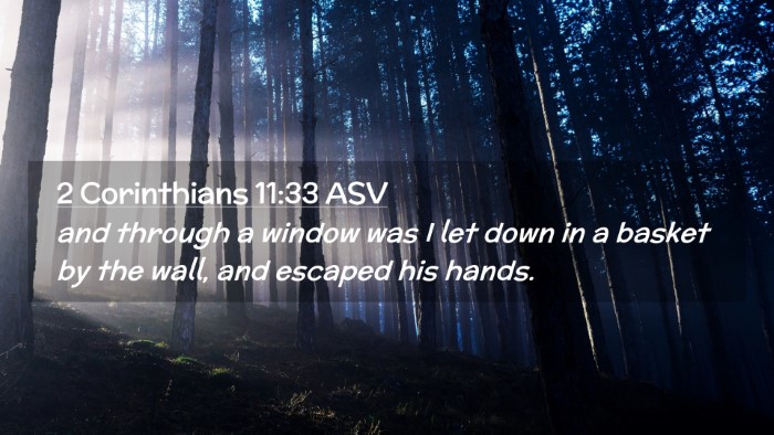 Picture 02 - 2 Corinthians 11:33 ASV Desktop Wallpaper - and through a window was I let down in a basket - Desktop Bible Verse Wallpaper