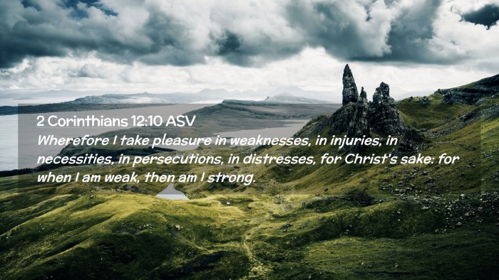 Picture 02 - 2 Corinthians 12:10 ASV Desktop Wallpaper - Wherefore I take pleasure in weaknesses, in - Desktop Bible Verse Wallpaper