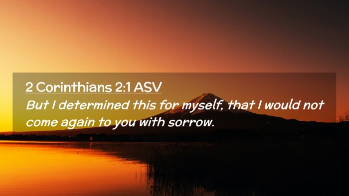 Picture 02 - 2 Corinthians 2:1 ASV Desktop Wallpaper - But I determined this for myself, that I would - Desktop Bible Verse Wallpaper