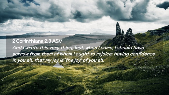 Picture 02 - 2 Corinthians 2:3 ASV Desktop Wallpaper - And I wrote this very thing, lest, when I came, I - Desktop Bible Verse Wallpaper