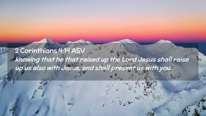 Picture 02 - 2 Corinthians 4:14 ASV Desktop Wallpaper - knowing that he that raised up the Lord Jesus - Desktop Bible Verse Wallpaper