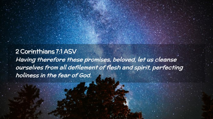 Picture 02 - 2 Corinthians 7:1 ASV Desktop Wallpaper - Having therefore these promises, beloved, let us - Desktop Bible Verse Wallpaper