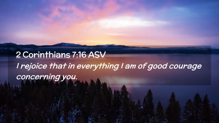 Picture 02 - 2 Corinthians 7:16 ASV Desktop Wallpaper - I rejoice that in everything I am of good courage - Desktop Bible Verse Wallpaper