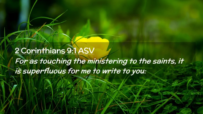 Picture 02 - 2 Corinthians 9:1 ASV Desktop Wallpaper - For as touching the ministering to the saints, it - Desktop Bible Verse Wallpaper
