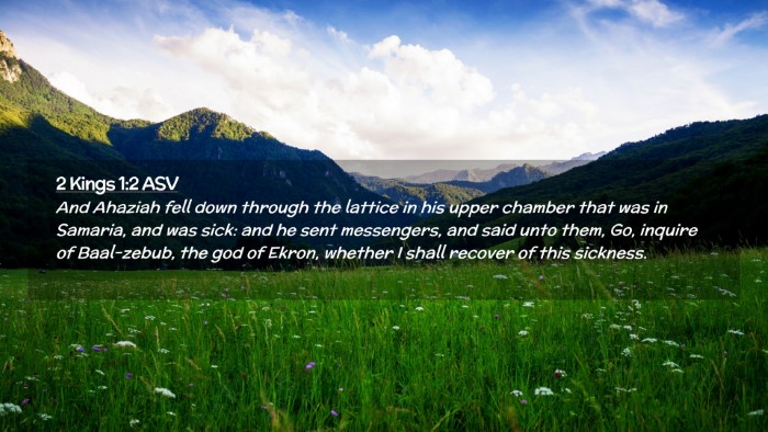 Picture 02 - 2 Kings 1:2 ASV Desktop Wallpaper - And Ahaziah fell down through the lattice in his - Desktop Bible Verse Wallpaper