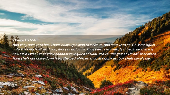 Picture 02 - 2 Kings 1:6 ASV Desktop Wallpaper - And they said unto him, There came up a man to - Desktop Bible Verse Wallpaper