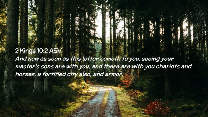 Picture 02 - 2 Kings 10:2 ASV Desktop Wallpaper - And now as soon as this letter cometh to you, - Desktop Bible Verse Wallpaper