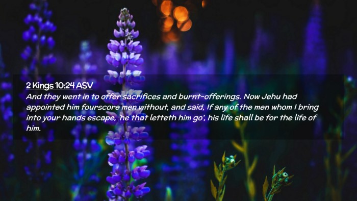 Picture 02 - 2 Kings 10:24 ASV Desktop Wallpaper - And they went in to offer sacrifices and - Desktop Bible Verse Wallpaper